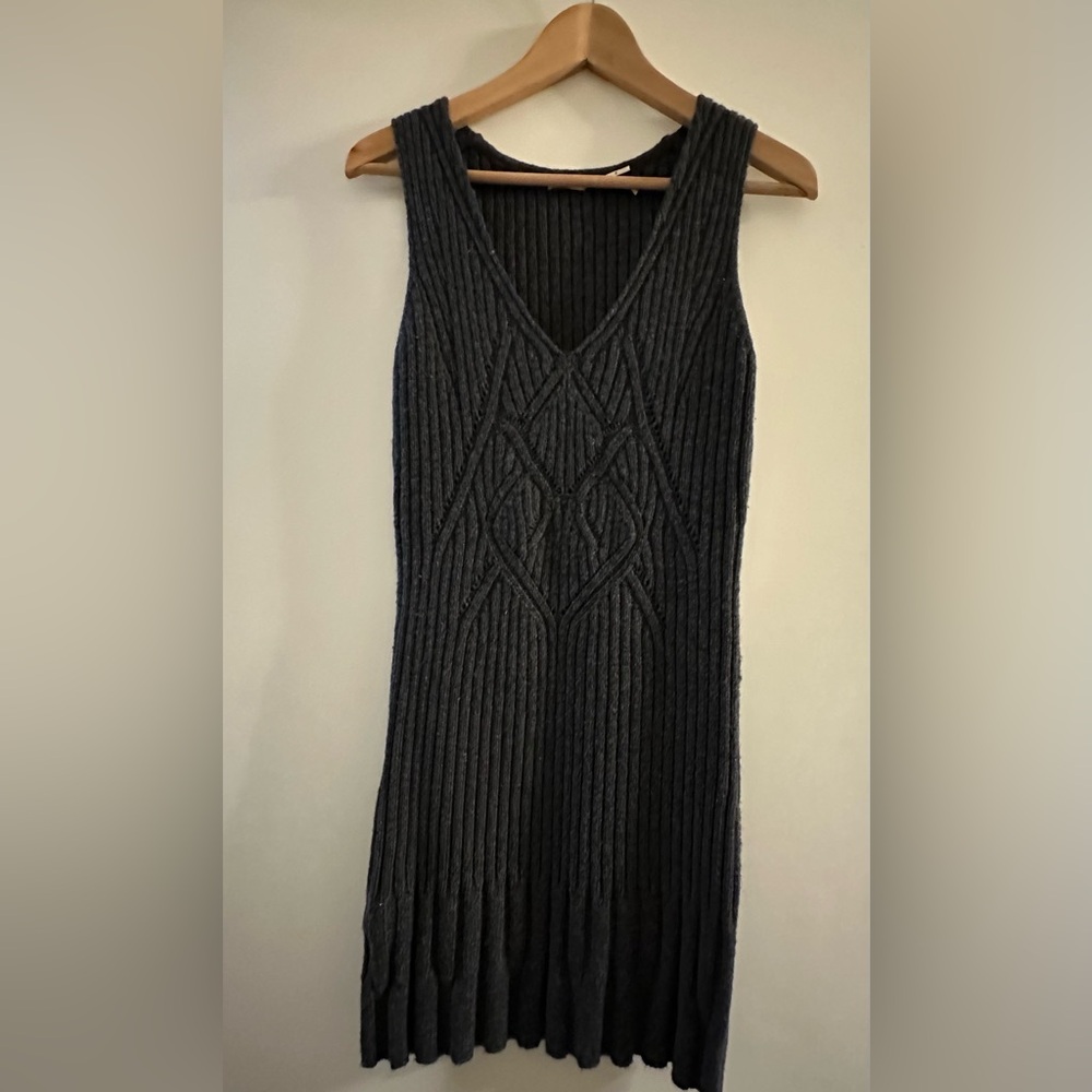 Charcoal gray Sleeveless Knit Dress